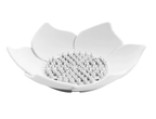 Porte-savon lotus en silicone blanc avec système d’évacuation de l’eau